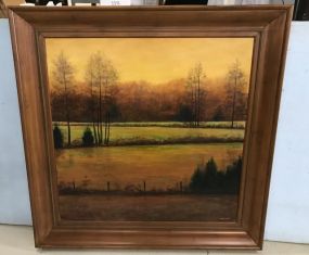 Large Alfred Nichols Oil Painting "Mining Mississippi Gold"