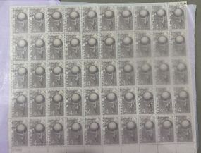 #1189 Naismith Basketball Sheet of 50