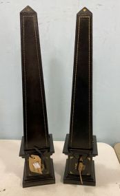 Maitland Smith Decator leather Covered Obelisk