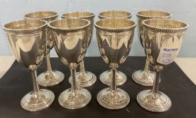 8 International Sterling Goblets 4 3/4"h.