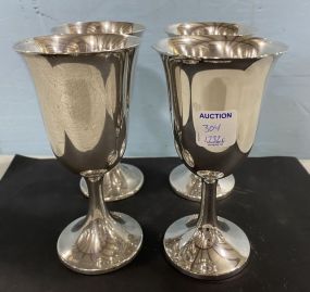 Four Sterling 6 1/2"h. Goblets