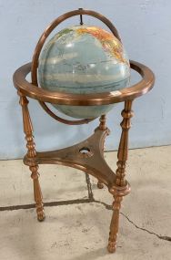 Replogle Globe 12" Brass Color Metal Stand