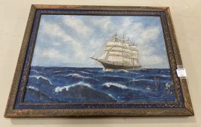 Vintage Ship Painting