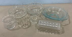 White Hall Bowls, Depression Glass Bowl, Frogger, Vase, Butter Cover