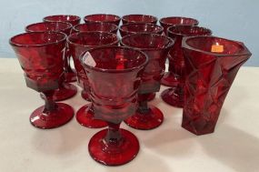 Set of 12 Ruby Viking "Excelsior" Goblets