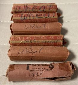 Six Rolls of Wheat Pennies