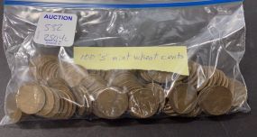 100 "S" Wheat Cents