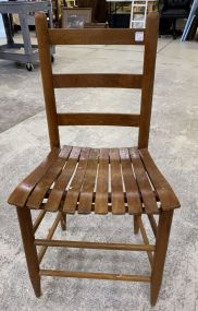 Primitive Style Oak Side Chair