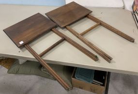 Two Wood Tray Tables