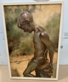 "Bronze Boy" Oil Painting Unsigned