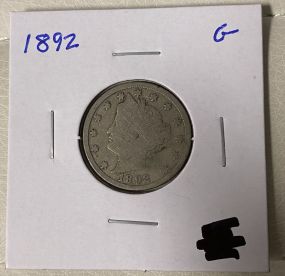 1892 Liberty "V" Nickel Good
