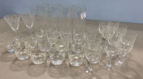 Lot of Etched Glassware