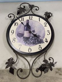 Metal Decorative Grapevine Wall Clock