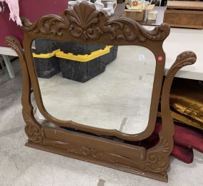 Antique Painted Oak Dresser Mirror