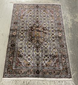 Small Silk Hand Knotted Rug 2"1 x 3"