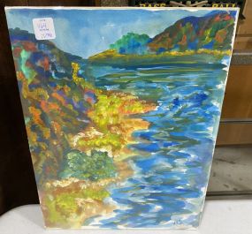 "Opposite Shores" Watercolor by B CR