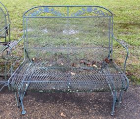 Wrought Iron Outdoor Glider Bench