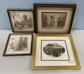 Four Signed City Prints