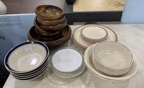 Group of Bowls, Plates, and Glassware