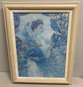 "The White Parasol" Print Framed