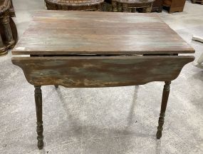 Antique Farm Style Drop Leaf Kitchen Table