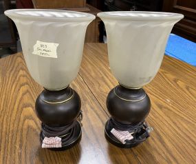 Pair of Small Torchiere Table Lamps