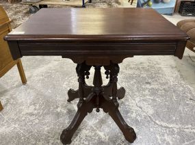Antique Mahogany Victorian Style Lamp Table
