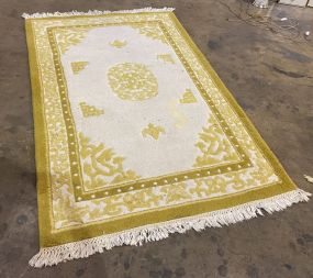 Chinese High Pile Yellow 4' x 6' Rug