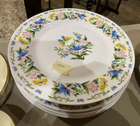8 Porcelain Butterfly Dinner Plates