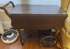 Vintage Mahogany Push Serving Cart