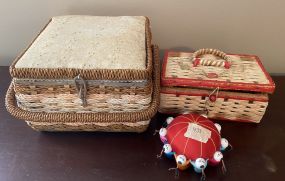 Two Basket with Sewing Accessories
