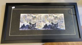 Walter Anderson Style "Cats" Famed Poster