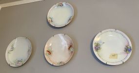 Four Bavaria Hand Painted 7"dia Plates