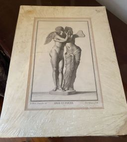 Amor Et Psyche Framed Print 20"H., 15"w.