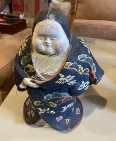 Japanese Pottery Figurine Signed