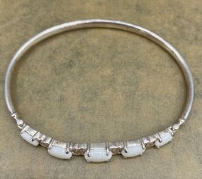 Sterling Silver .925 Stamped "Thailand" Opal Bangle