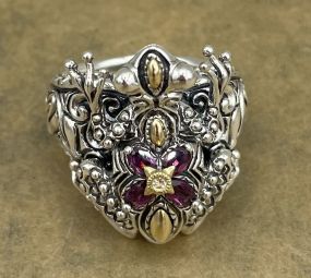 Designer Sterling Silver .925 18K Stamped "Bixby" China Frog Ring