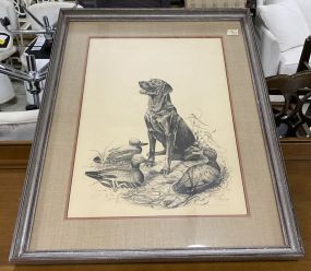 Gerald Allison Bridges Signed Duck Dog Print