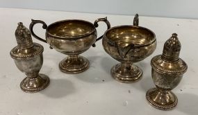 FB Rogers Weighted Sterling Compotes and Weighted Sterling Salt &amp; Peppers