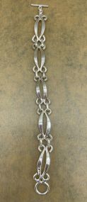 Sterling .925 Stamped "ATI" Mexico Sculptural Link Layering Bracelet