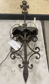 Rustic Iron Two Light Wall Fixture