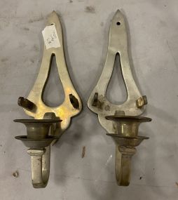 Pair of Brass Wall Candle Holders