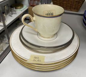 Lenox "Solitaire White" Plates, Saucers and Cup
