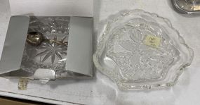 Gorham Cranberry Dish and Christmas Dish