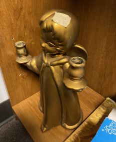 Ceramic Painted Girl Angel Candle Holder