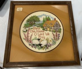 Bless This House O Lord We Pray Needle Point Sampler