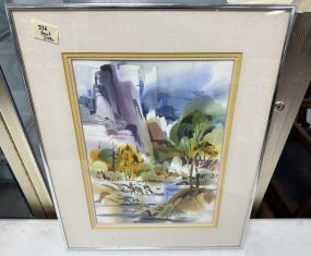 "Rest the Ponies" Watercolor by Robert Gray