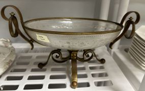 Decorative Brass and Glass Center Piece