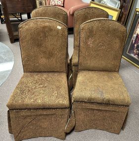 Four Upholstered Skirted Side Chairs