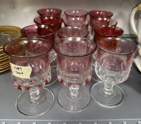 12 Red Kings Crown Goblets